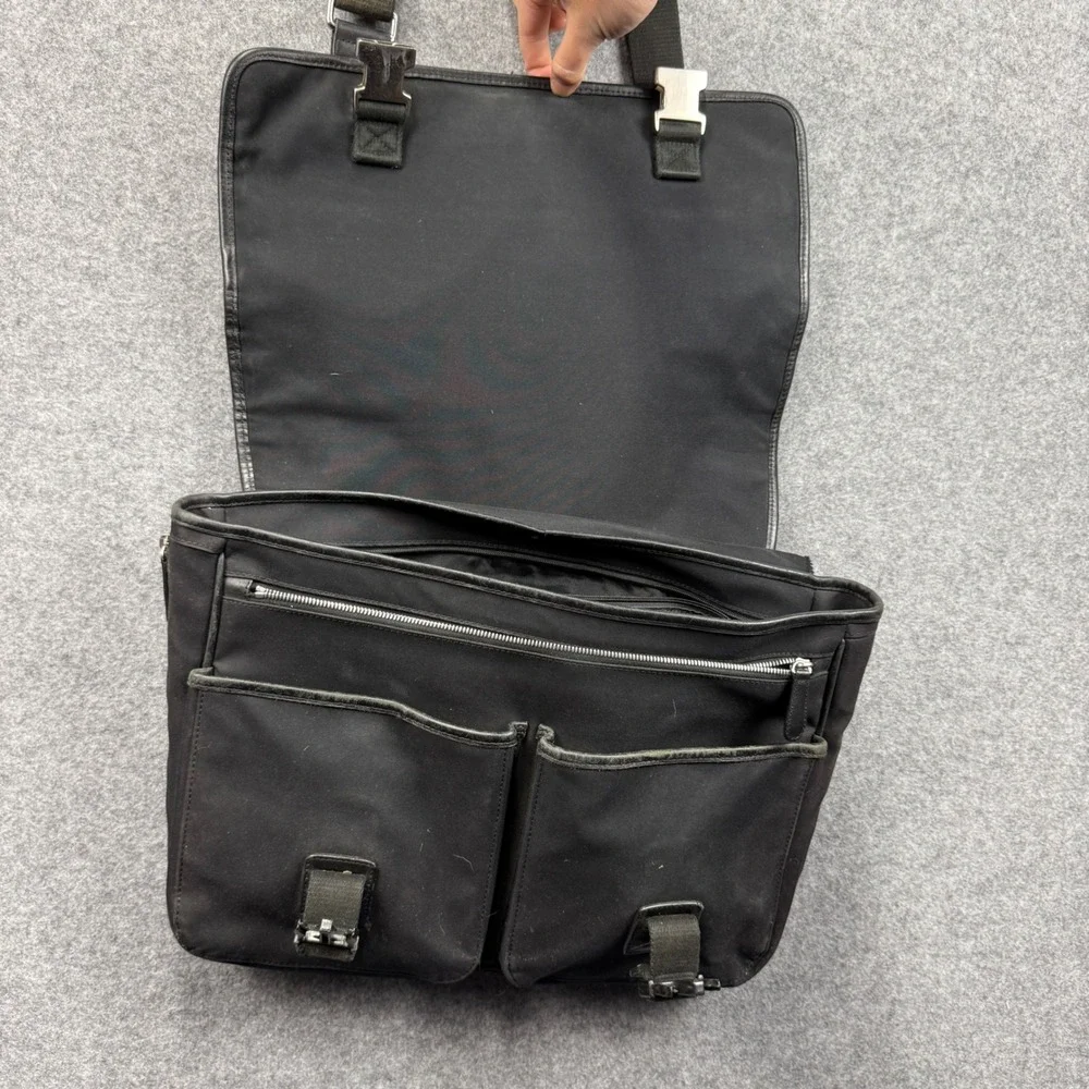 Coach Black Nylon Leather Messenger Bag Briefcase Laptop Bag 6410 Mens Womens